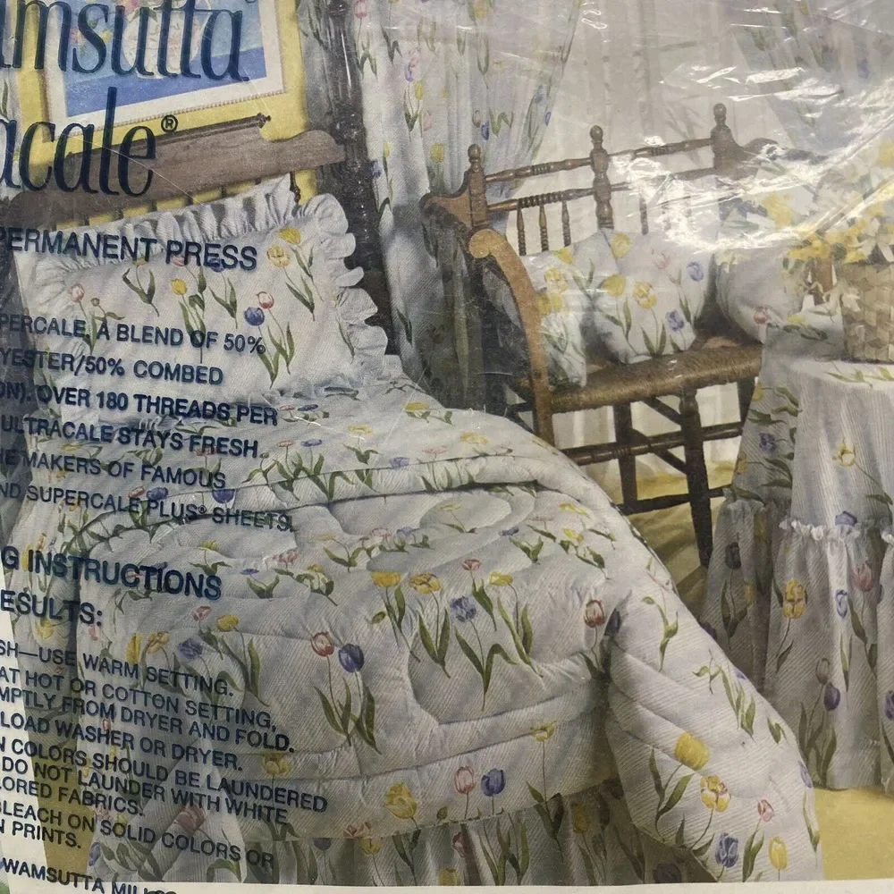 Wamsutta Flat Sheet Double 54 X 75 In‎ VTG Tulip Pattern New Sealed Package